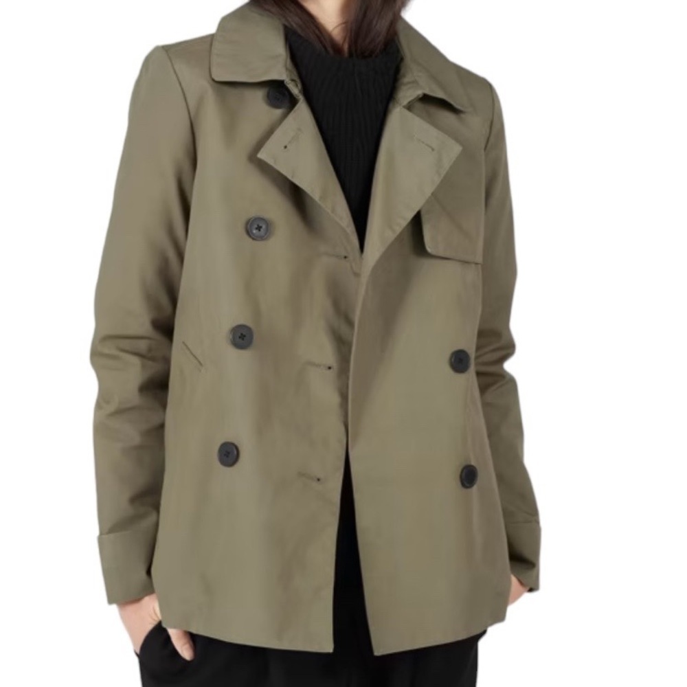 Everlane | The Swing Trench Short Trench Coat Olive Green Size XS